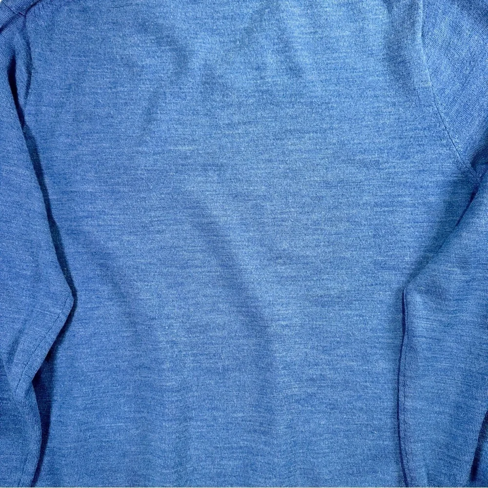 J Crew merino wool essential V neck lightweight sweater L blue